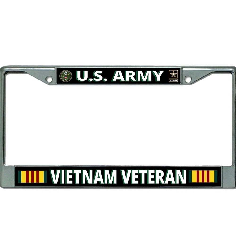 U.S. Army Vietnam Veteran Metal License Plate Frame